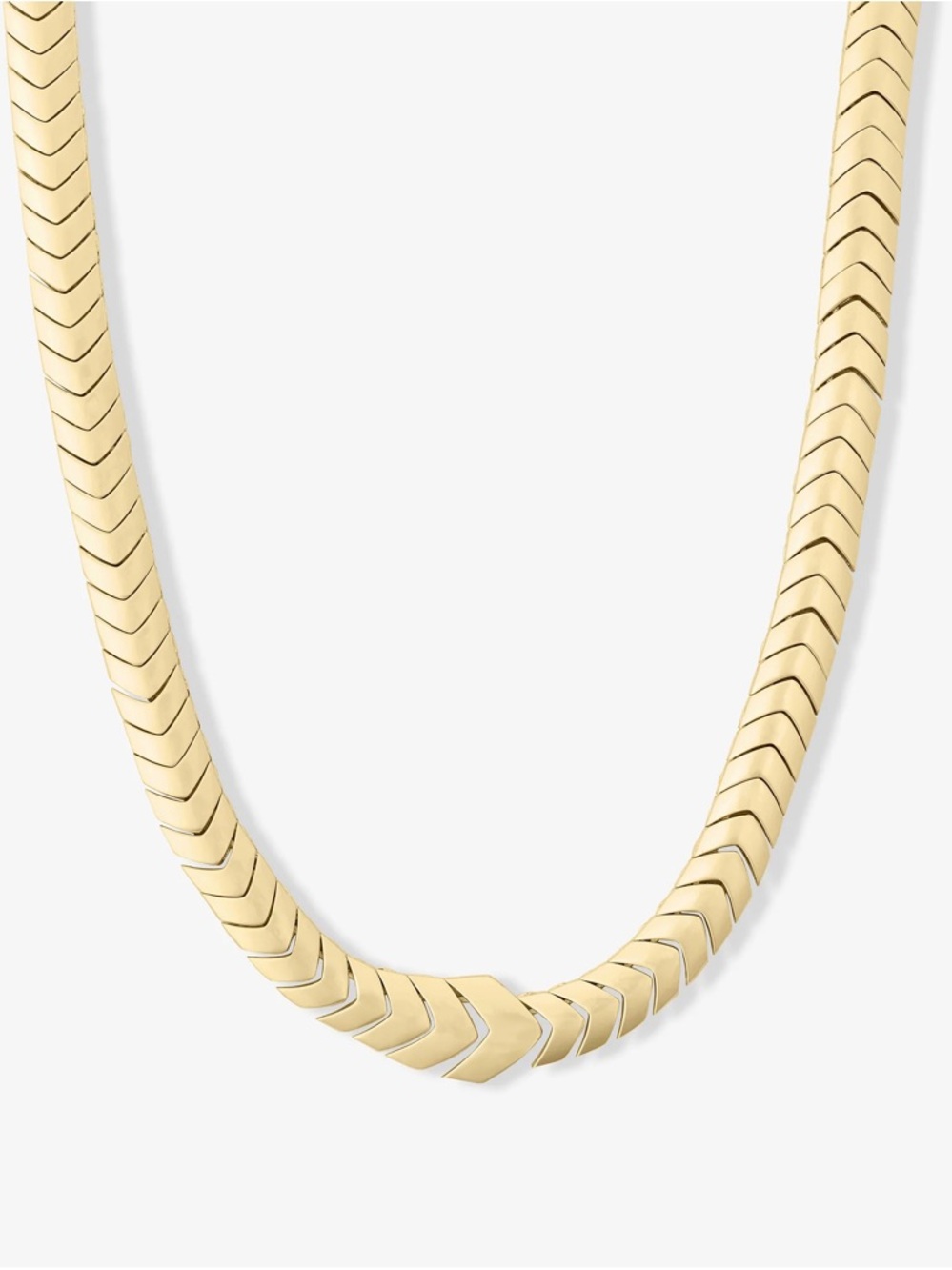 Melinda Maria Gold Chevron Herringbone Necklace - 16”